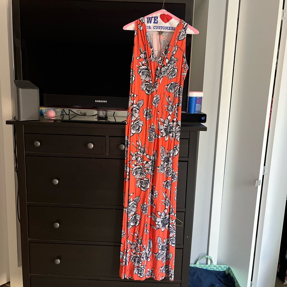 Tommy Bahama Floral Maxi Dress Coral Peach